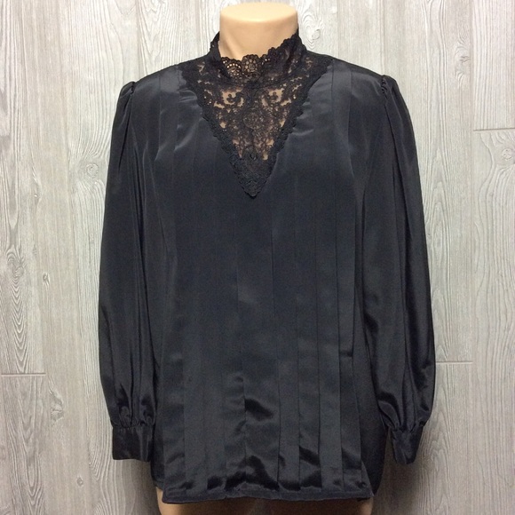 Worthington Tops - Vintage Black Lace Blouse PLUS SIZE 20W